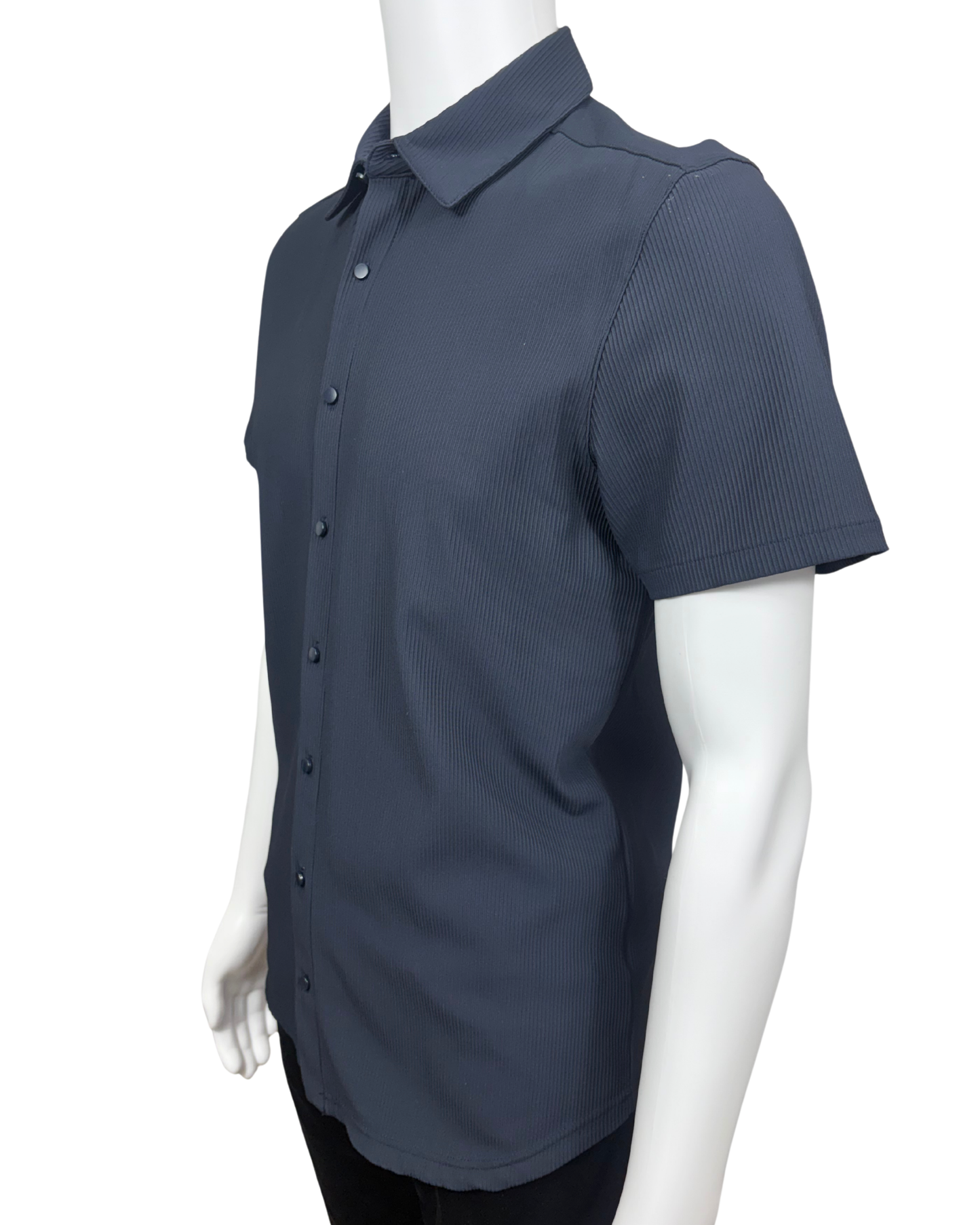 Ribbed Short Sleeve Button Down