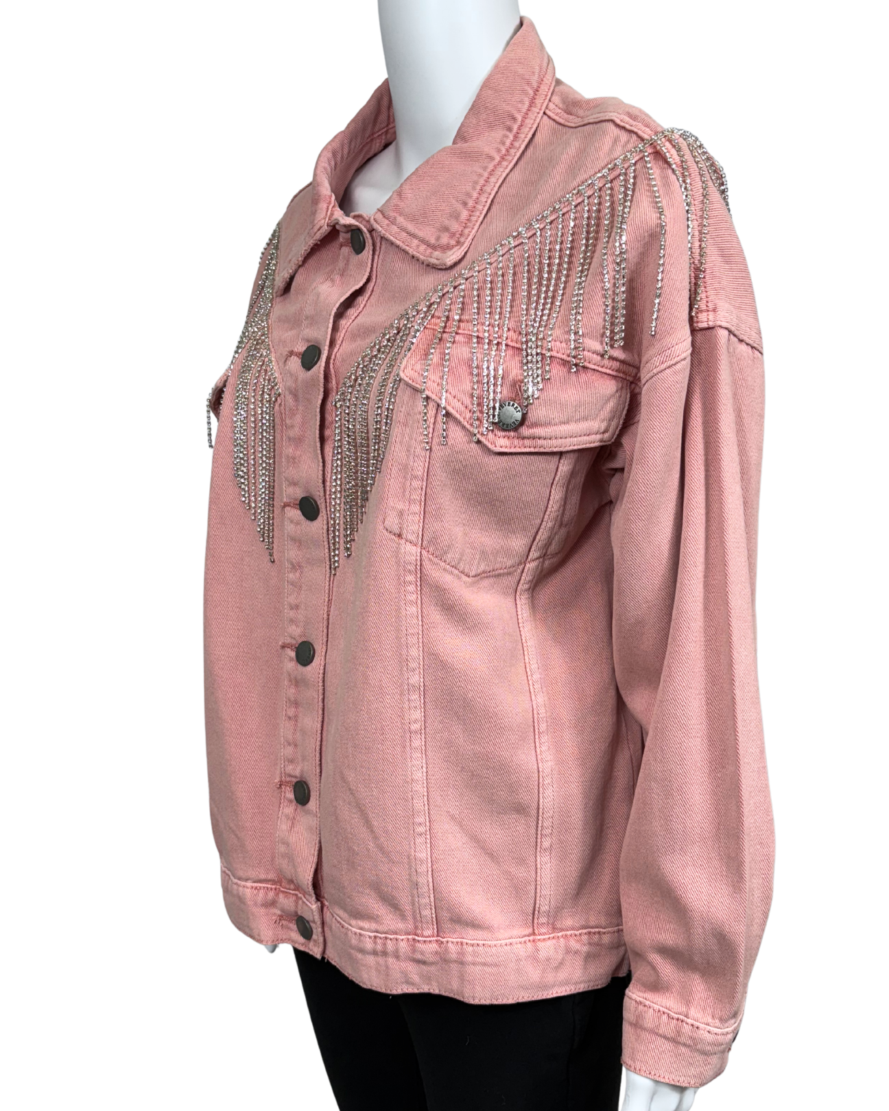 Pink Demin Fringe Jacket