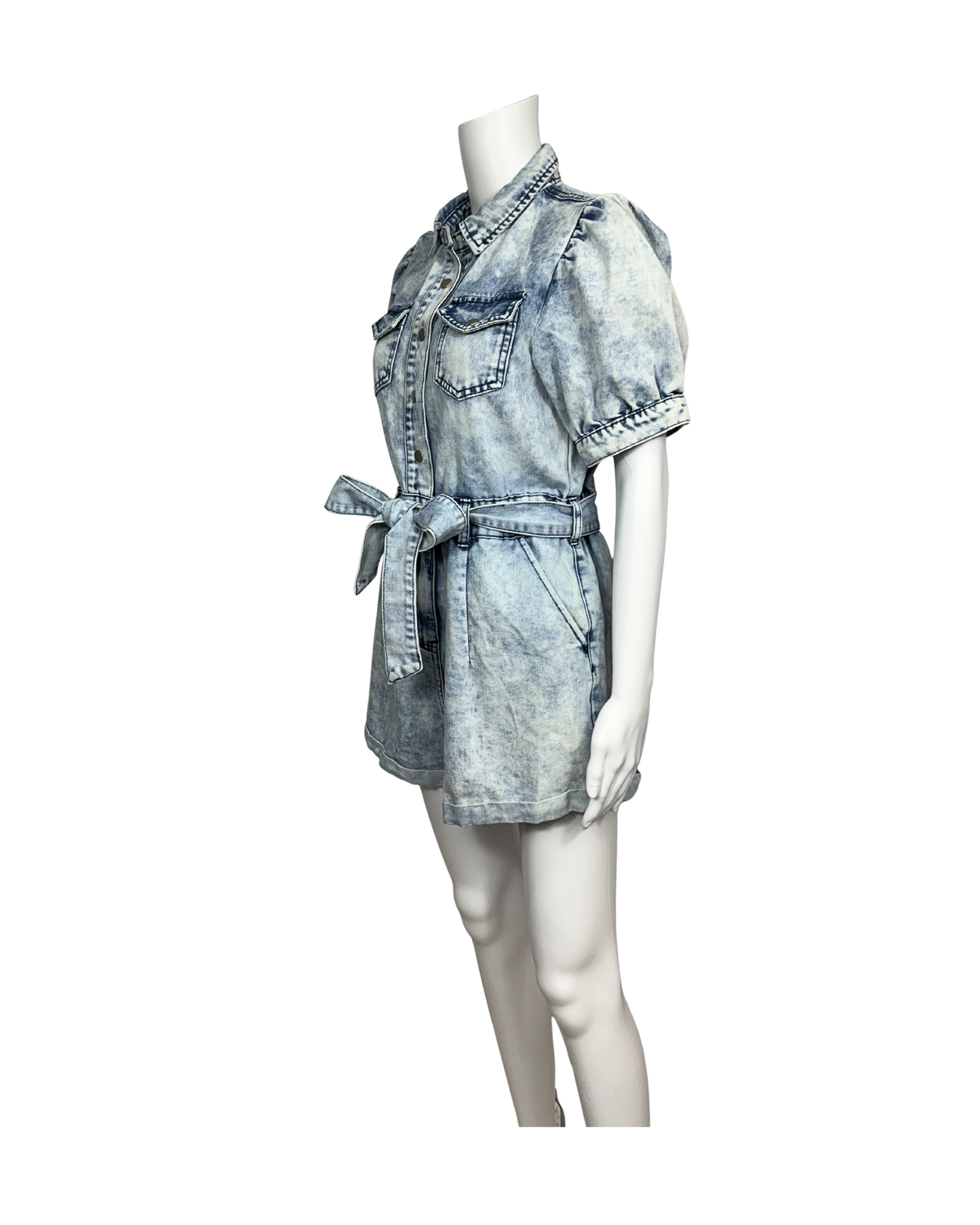 Acid Wash Denim Romper