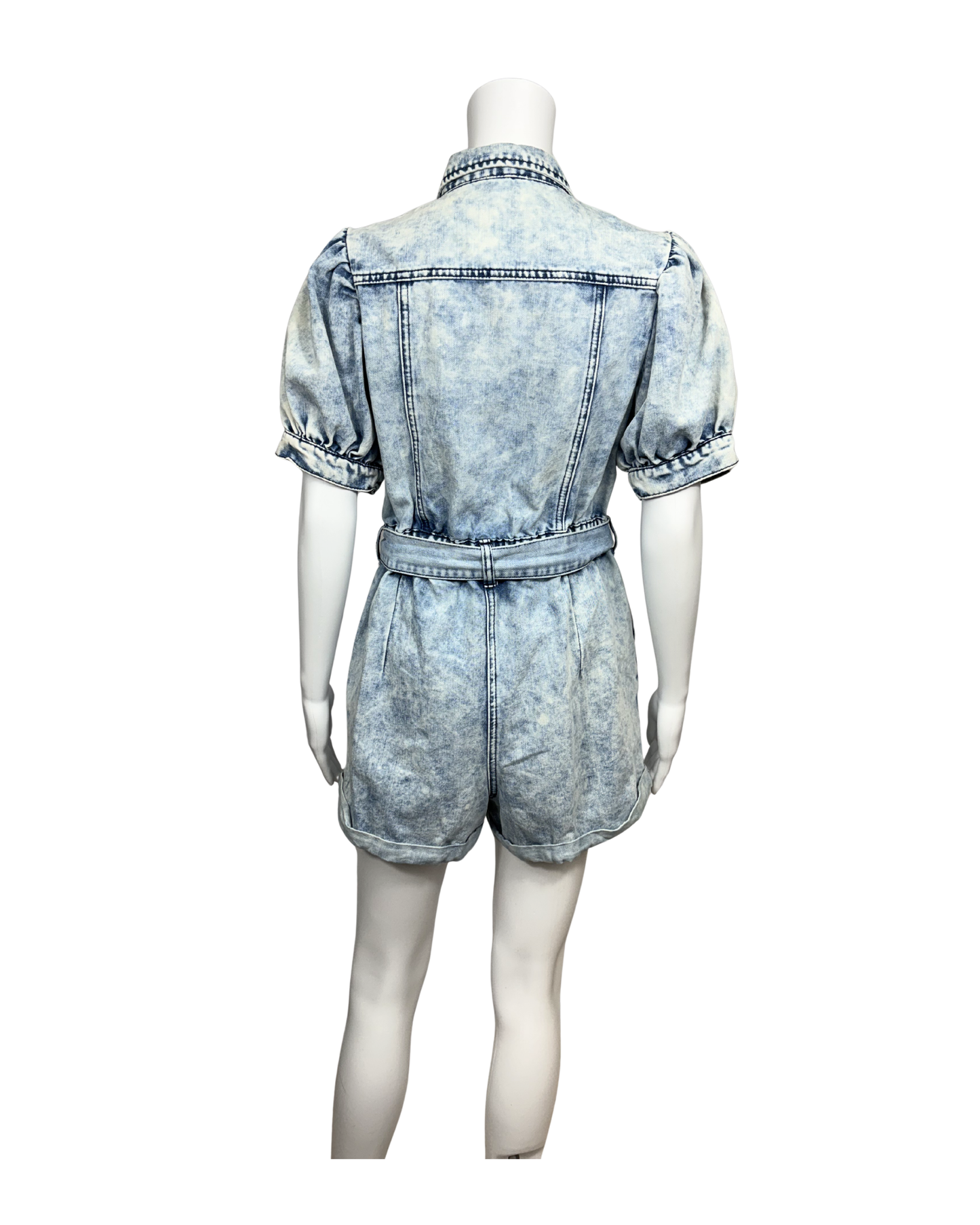Acid Wash Denim Romper