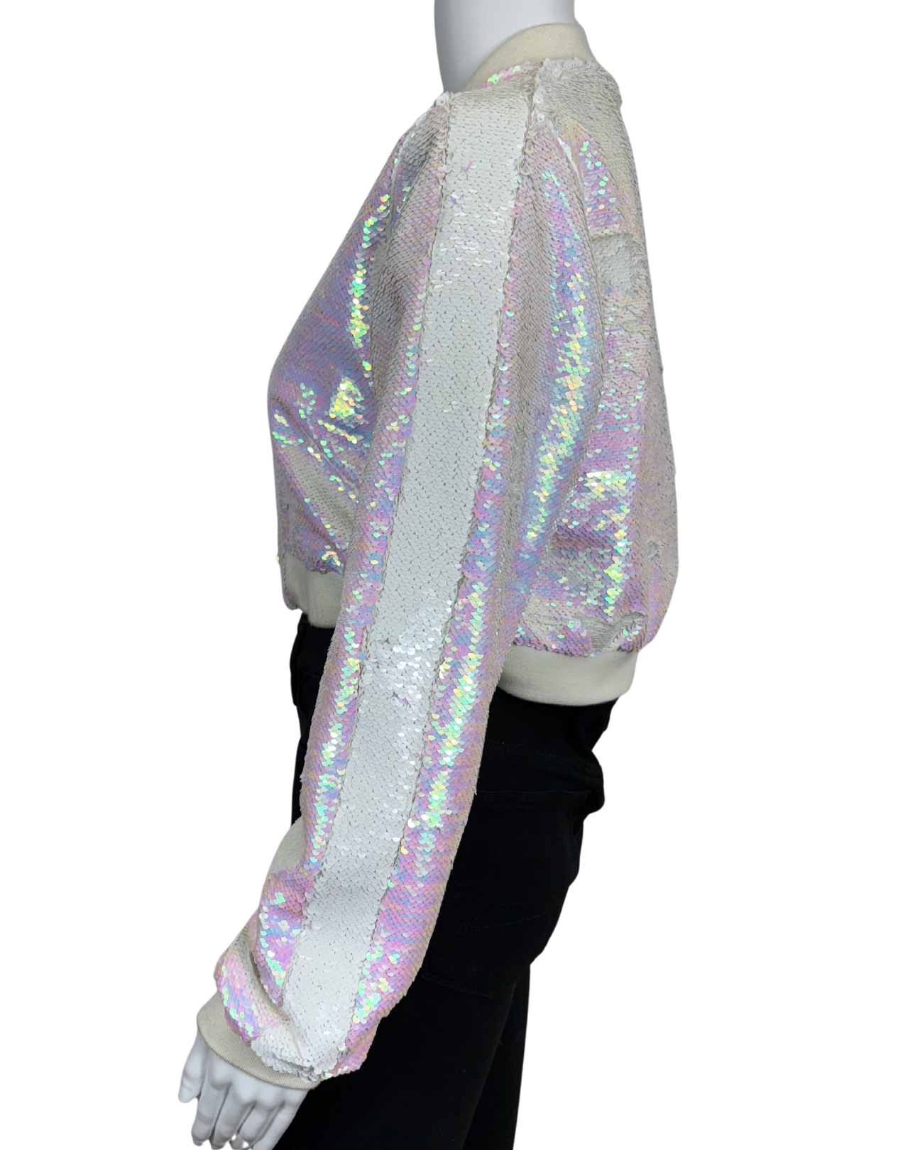 Sequin Cropped Bomber