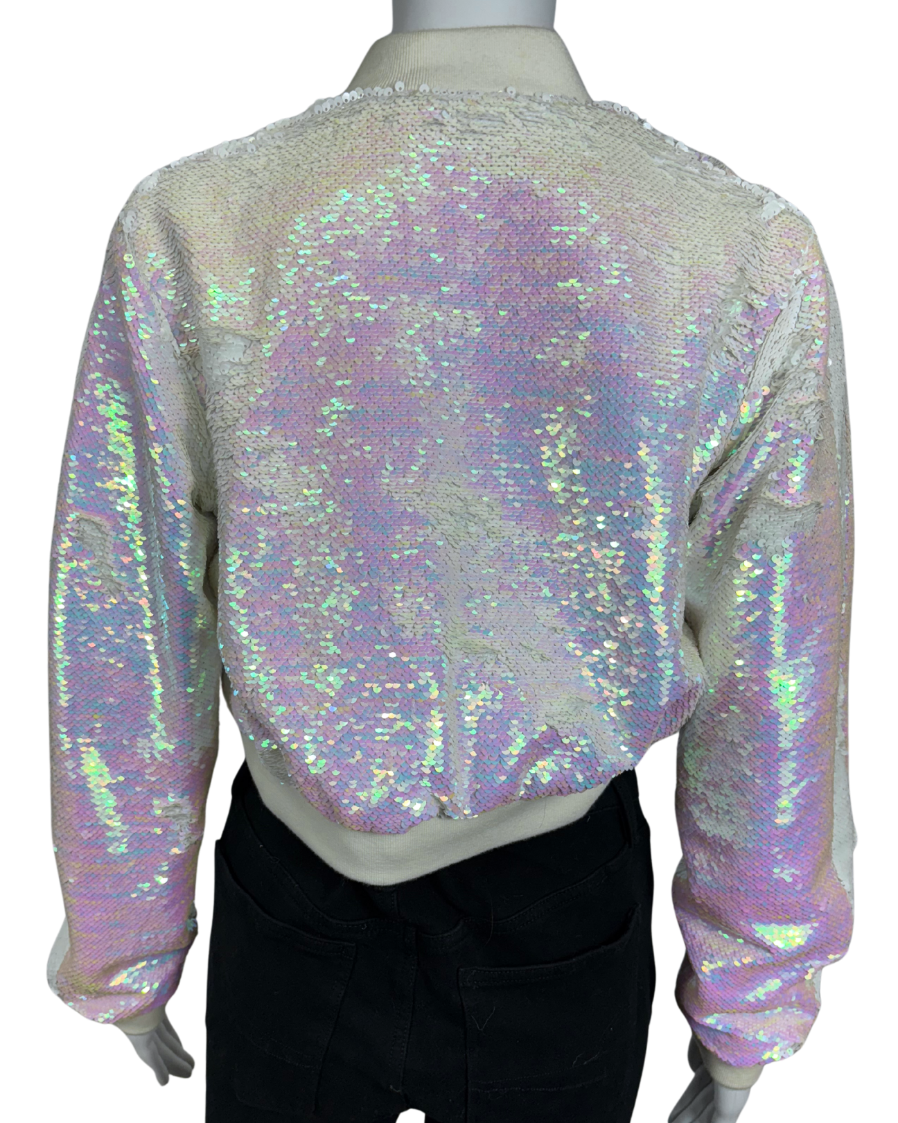 Sequin Cropped Bomber