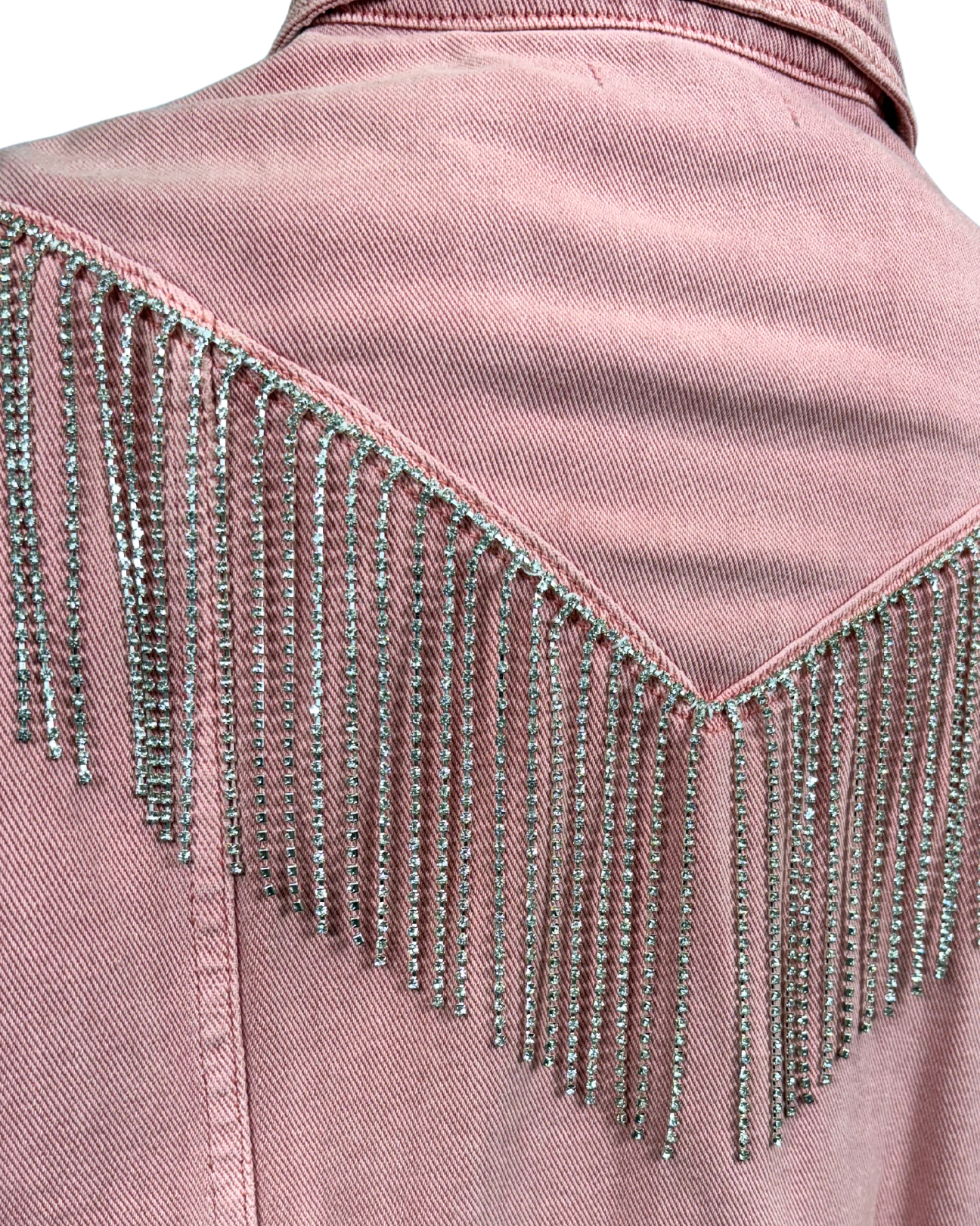 Pink Demin Fringe Jacket