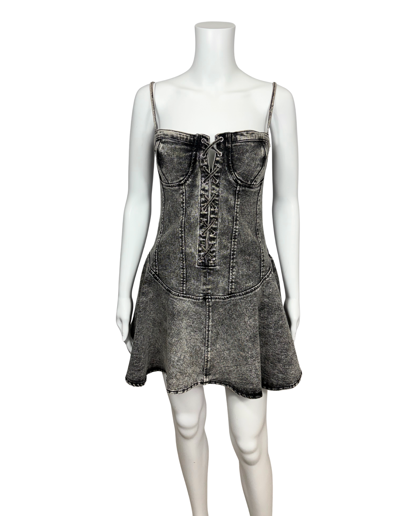 Acid Wash Denim Mini Dress