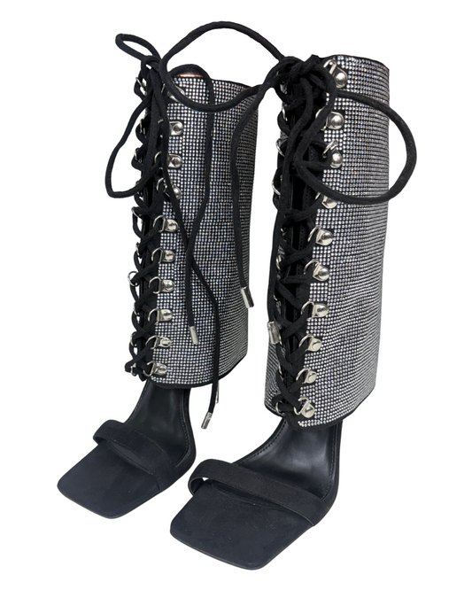 Diamond Lace Up Heels