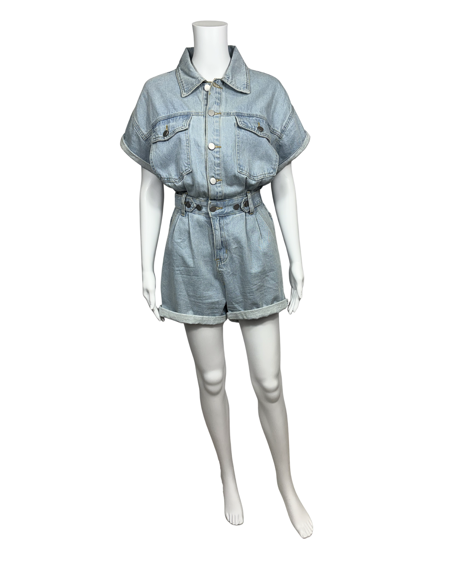 Light Wash Denim Romper