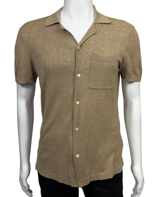 Relaxed Fit Knit Camp Shirt