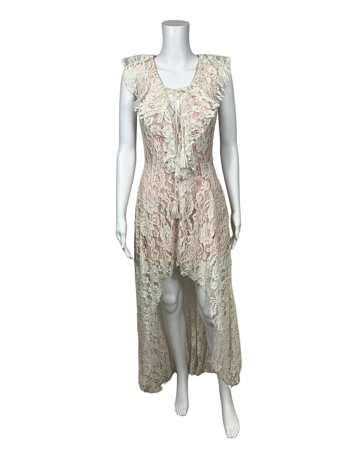 Ivory Lace Hi-Lo Lace Dress
