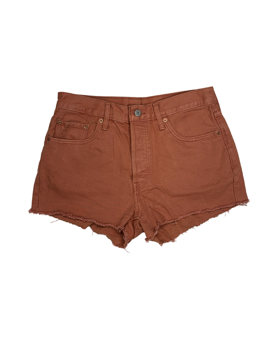 501 Rust Orange Denim Shorts