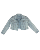 One of One Custom Pearl & Crystal Denim Jacket
