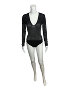 Black Rhinestone Bodysuit