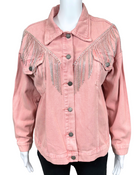 Pink Demin Fringe Jacket