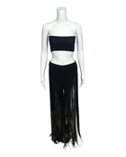Black Embillished Fringe Shorts