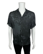 Black Tonal Leopard Print Short Sleeve
