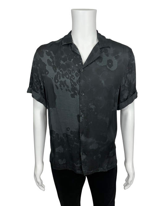 Black Tonal Leopard Print Short Sleeve
