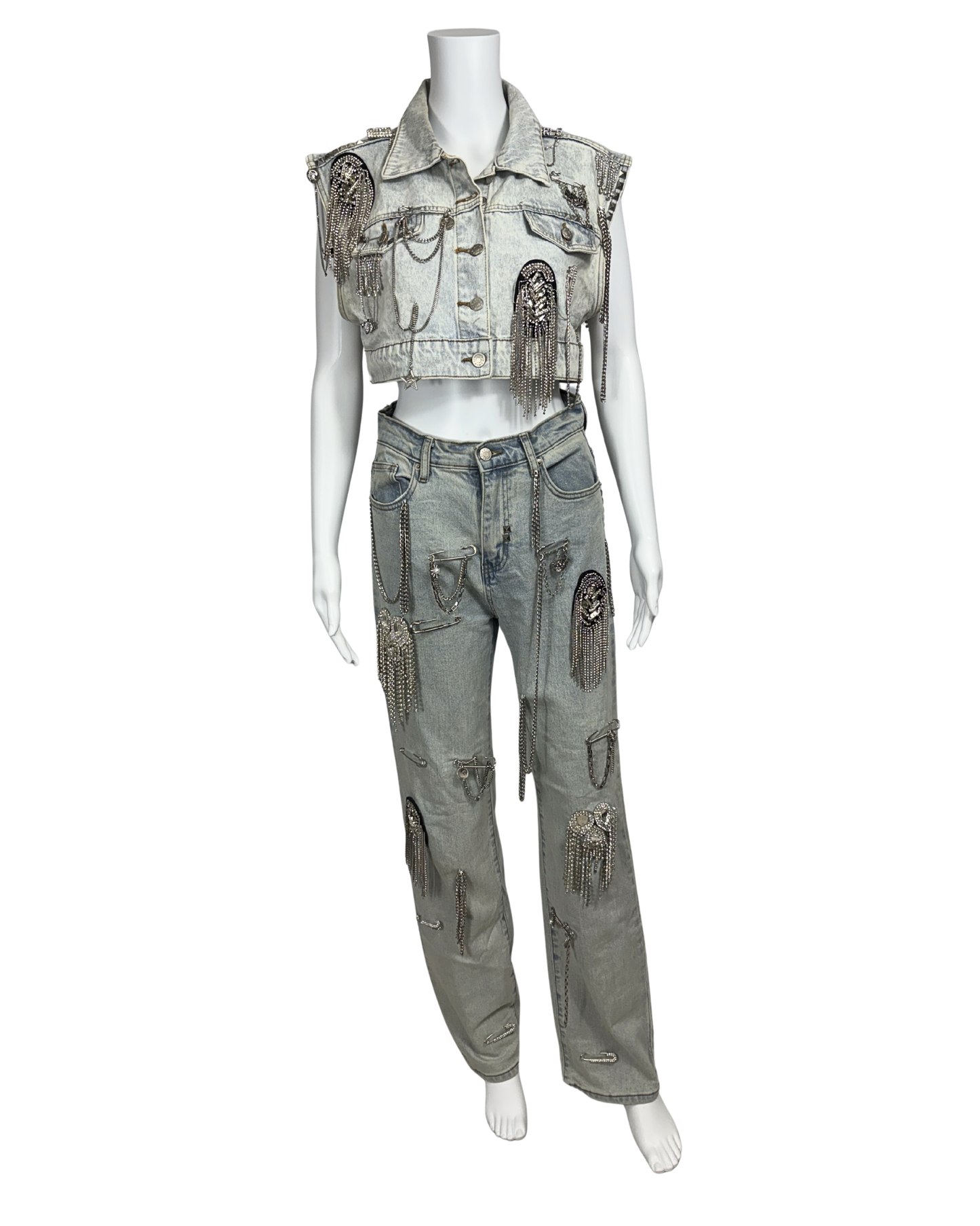 Houdini Embellished Denim Set