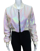 Sequin Cropped Bomber