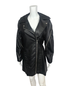 Black Faux Leather Moto Dress