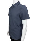 Ribbed Short Sleeve Button Down
