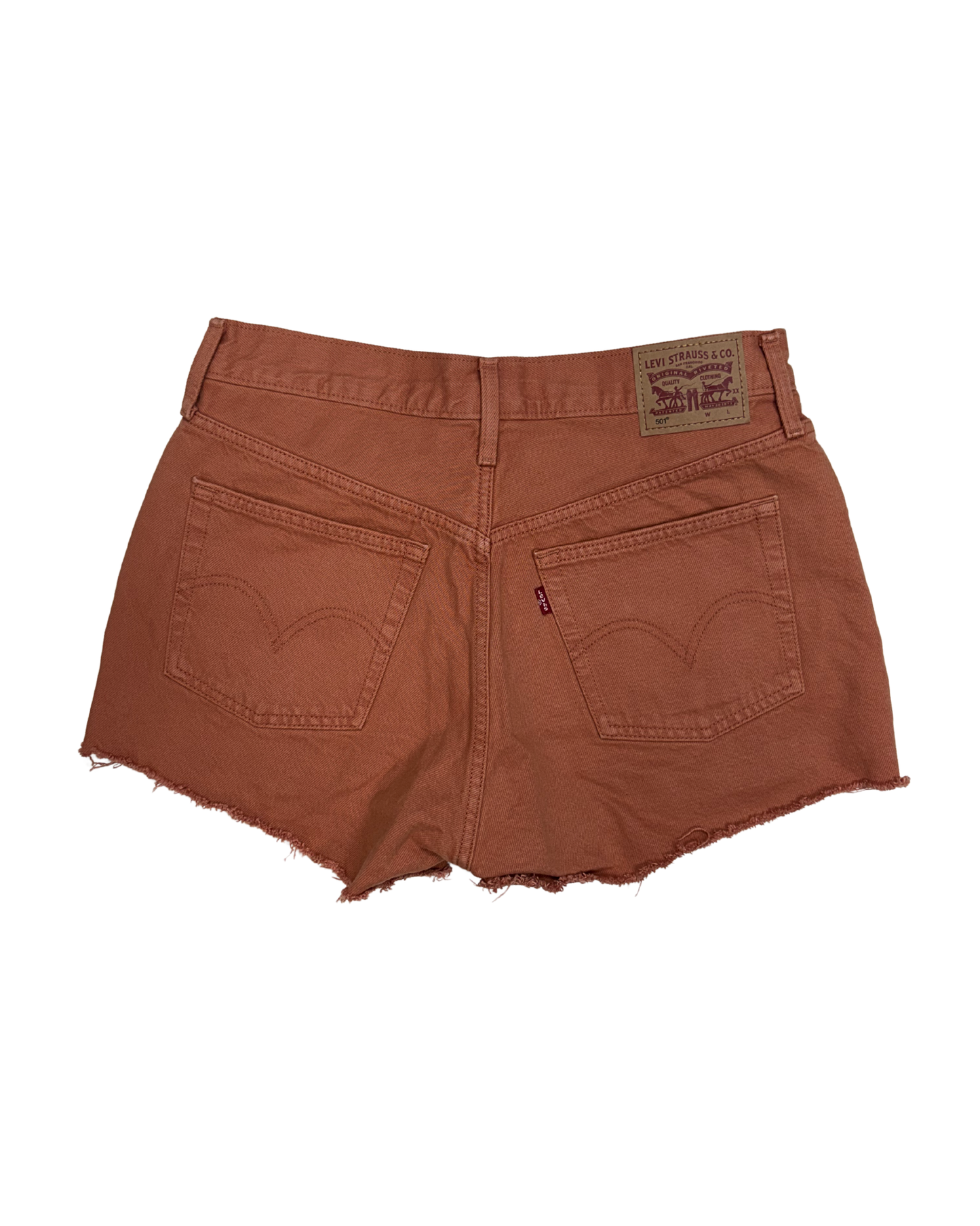 501 Rust Orange Denim Shorts