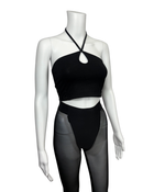 Crop Top & Sheer Mesh Leggings Set