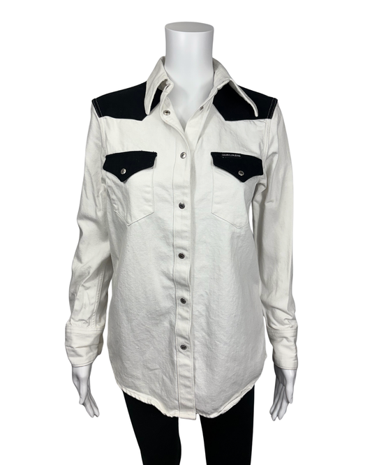 Black & White Western Denim Shirt