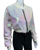 Sequin Cropped Bomber