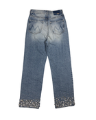 Custom Crystal Hem High-Waisted Sneak Jeans