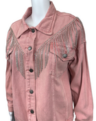 Pink Demin Fringe Jacket