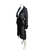 Chiffon Long Black Trench