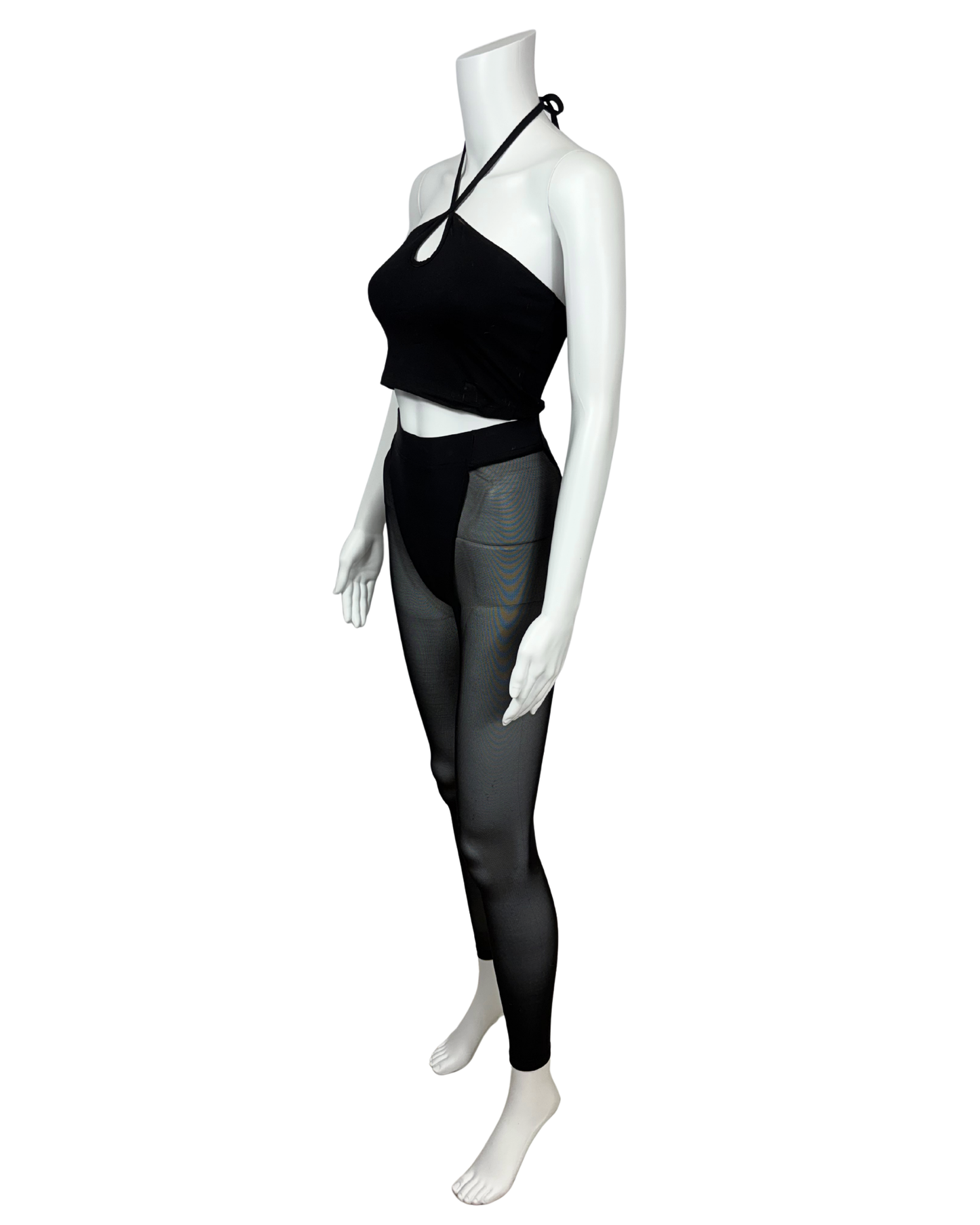 Crop Top & Sheer Mesh Leggings Set