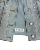 One of One Custom Pearl & Crystal Denim Jacket
