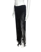 Black Embillished Fringe Shorts