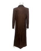 Brown Suede Duster Coat with Suede Fringe Collar