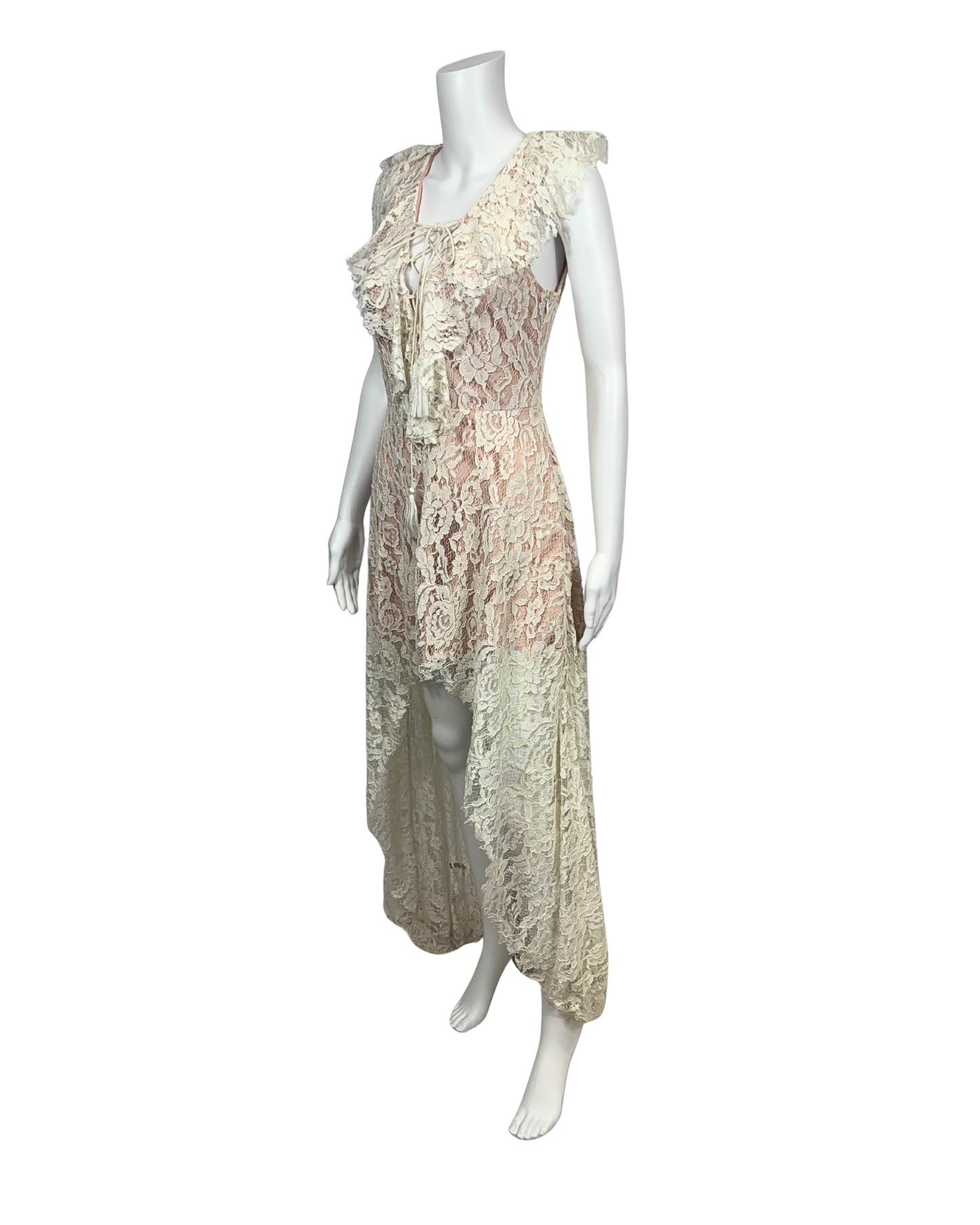Ivory Lace Hi-Lo Lace Dress