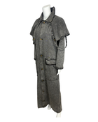 Vintage Black Denim Duster Coat