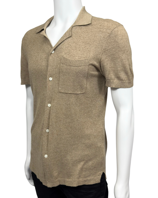 Relaxed Fit Knit Camp Shirt