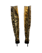 Shattered Gold Stiletto Boots