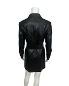 Black Faux Leather Bleted Blazer Dress