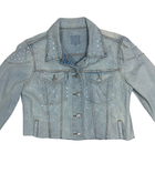 One of One Custom Pearl & Crystal Denim Jacket