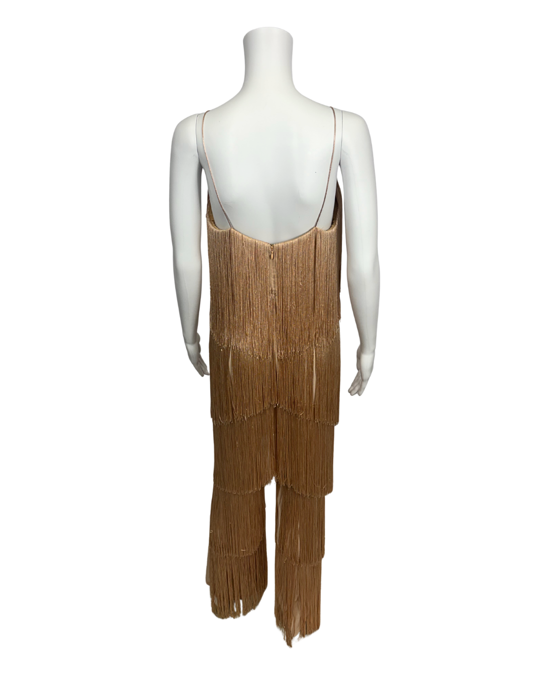 Gold Fringe Plunge Jumpsuit