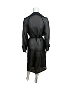 Chiffon Long Black Trench
