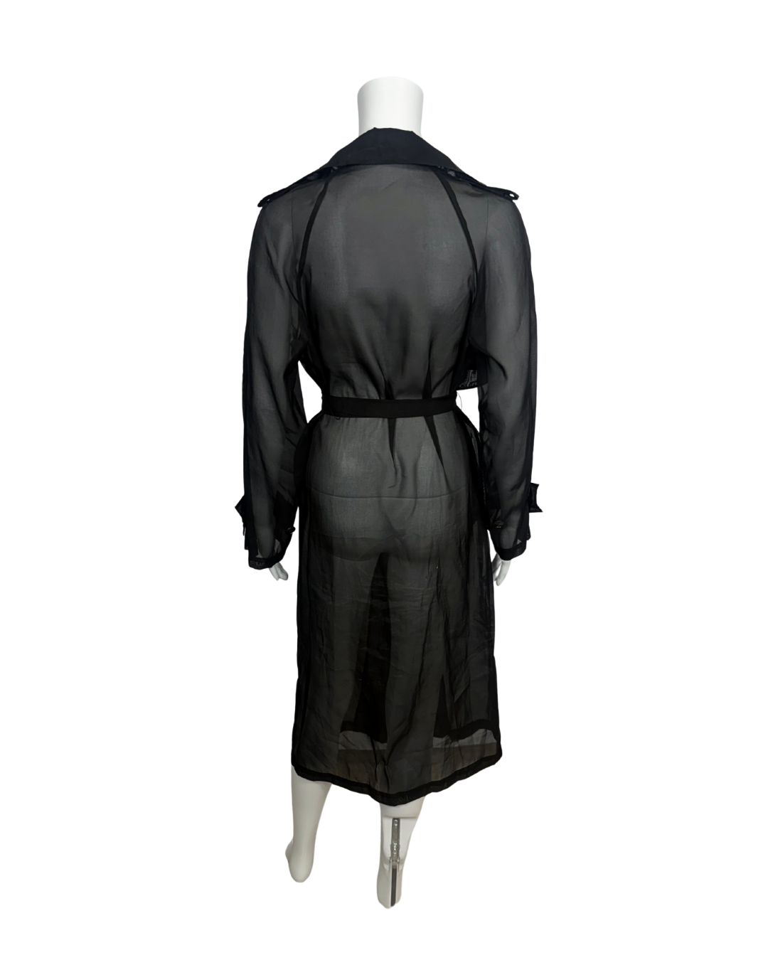 Chiffon Long Black Trench