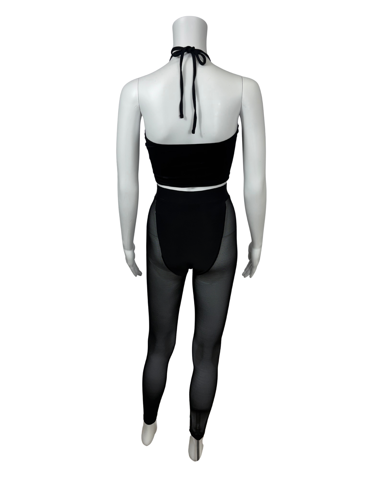 Crop Top & Sheer Mesh Leggings Set