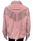 Pink Demin Fringe Jacket
