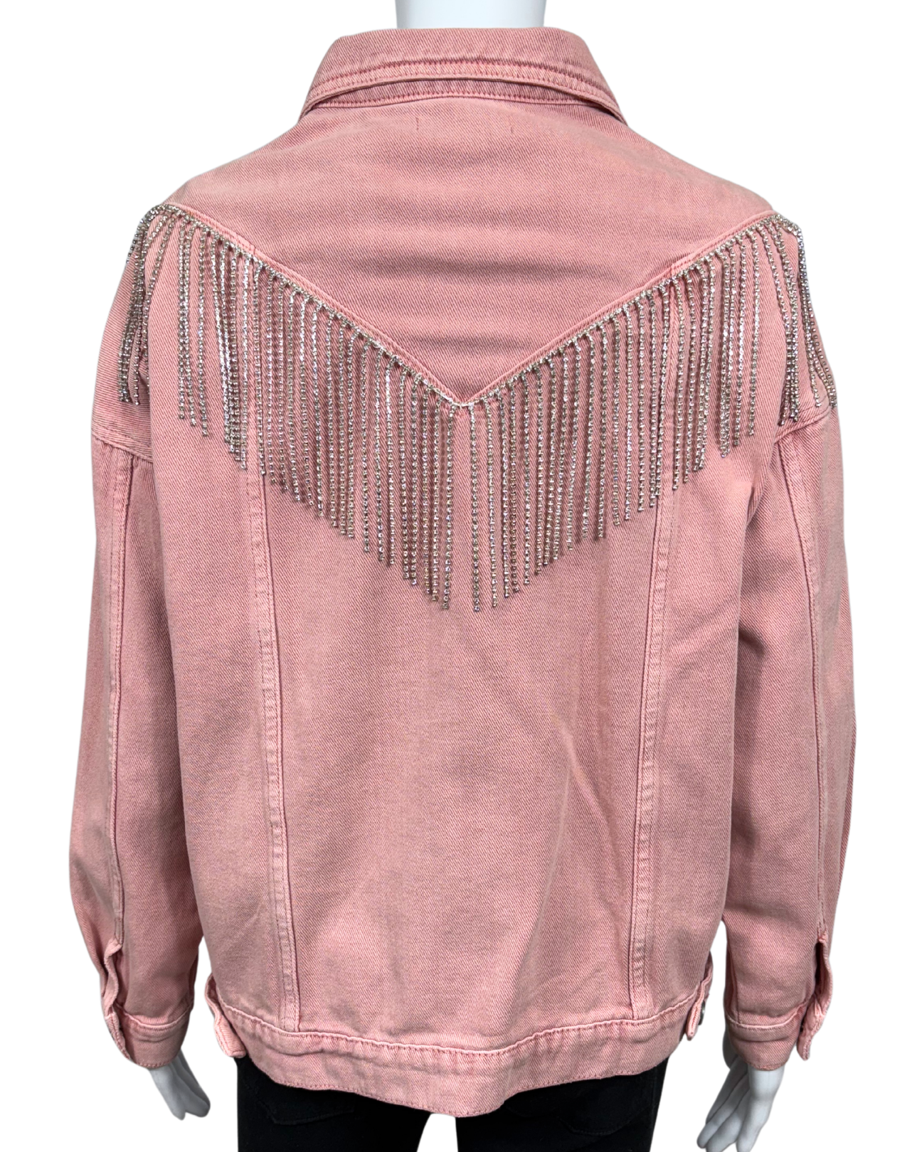 Pink Demin Fringe Jacket
