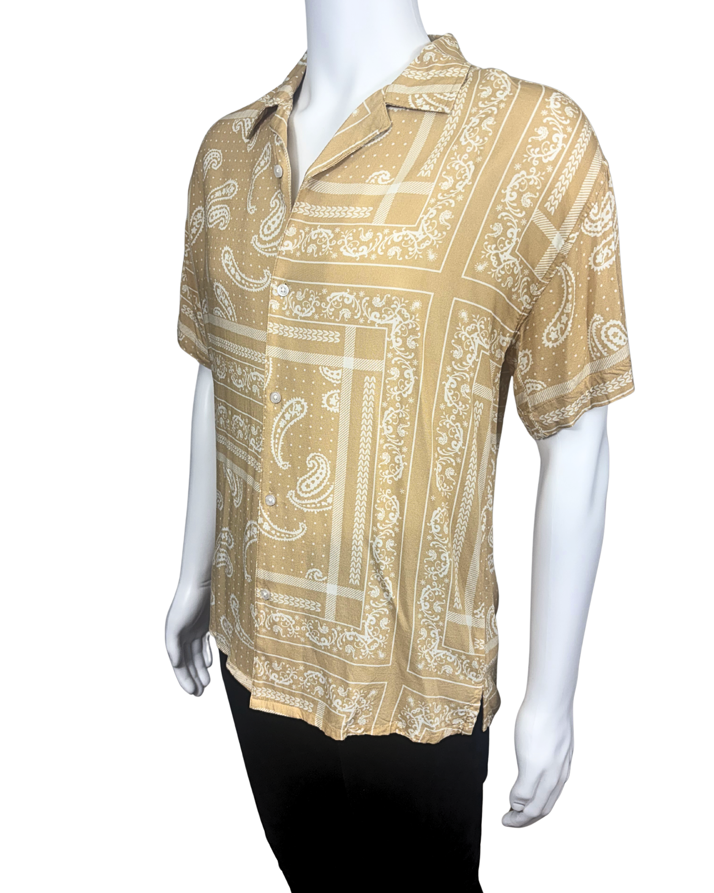Short Sleeve Paisley Bandana Shirt