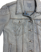 One of One Custom Pearl & Crystal Denim Jacket