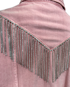 Pink Demin Fringe Jacket