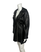 Black Faux Leather Moto Dress